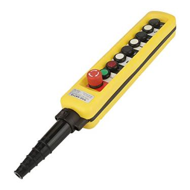 Imagem de aqxreight Interruptor Pendente de Controle de Talha de Guindaste - Controlador de Botão ABS Com Parada de Emergência para Elevação Segura | de Controle de Interruptor de Talha | Controlador de