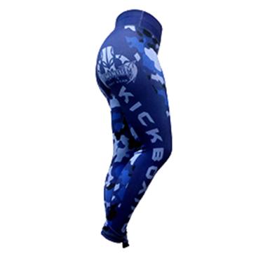 Imagem de Calça de Compressão Termica Legging Feminina - 2224 AE - Camuflado Azul - PP - Kick Boxing