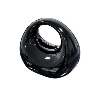 Imagem de Porta-guardanapos em forma de saco de cerâmica adequado para hotel, quarto, cozinha, caixa de lenços faciais (preto)