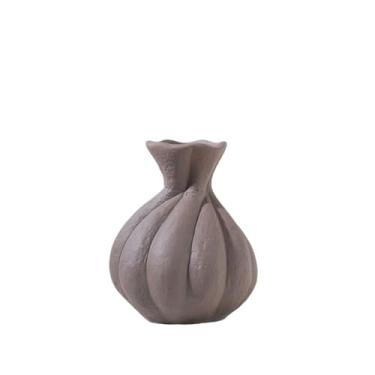 Imagem de KEG801302 Vasos para flores pequeno vaso de cerâmica cinza entrada armário de TV arranjo de flores arranjo de flores ornamento decorativo para casa vaso decorativo para casa