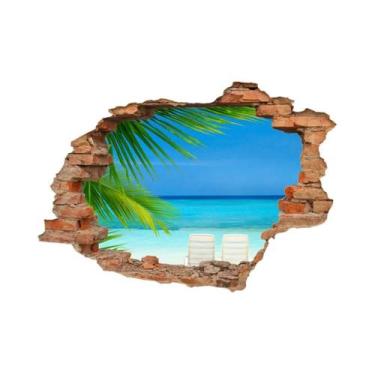 Imagem de Adesivos De Parede 3D À Prova d'Água Com Vista Do Mar, Decorações De P