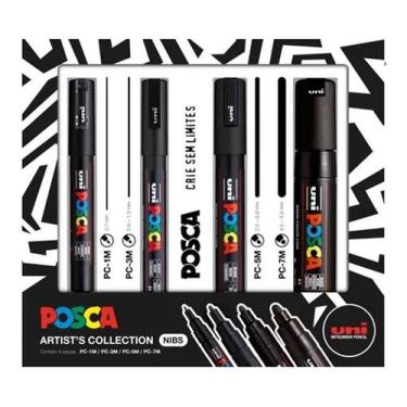 Imagem de Estojo Posca Artist's Collection Nibs Pt com 4 Uniball