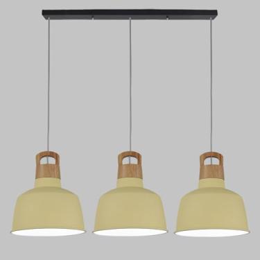 Imagem de Lustres pendentes modernos de metal, lustres lineares simples com 3 lâmpadas E26, luminária pendente nórdica para teto interno, luminárias pendentes para sala de jantar e ilha de cozinha, al