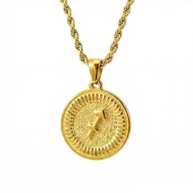 Imagem de LMUWECNO Colar com pingente de constelação banhado a ouro 18K, corrente de corda ajustável, impermeável e antioxidante, colares do zodíaco masculino e feminino, embalagem de caixa de presente