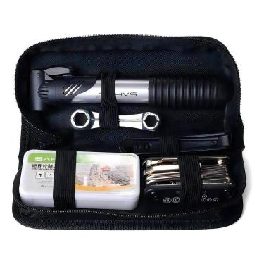 Imagem de Kit Ferramentas Bike Chaves Remendo Reparo Pneu Bolsa Quadro