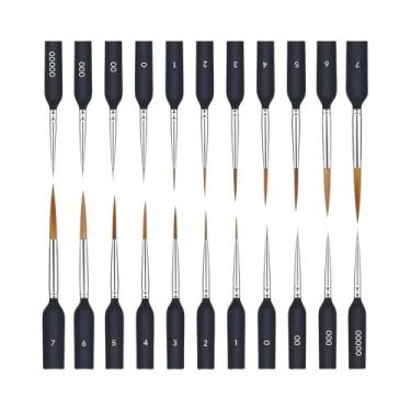 Imagem de Conjunto De Pincéis De Pintura De Ponta Fina Preta Para Pintura De Mod