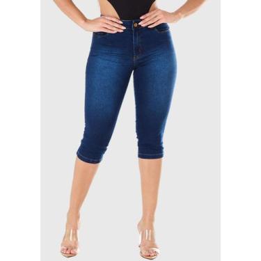 Imagem de Calça Capri HNO Jeans Skinny Cintura Alta Elastano Classic Azul Marinh