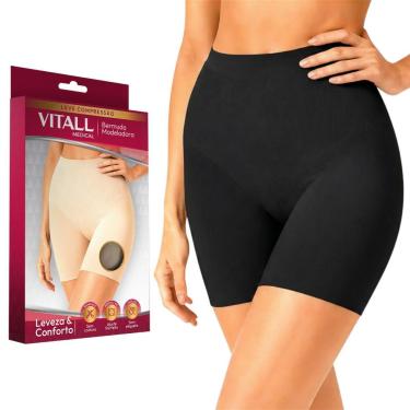Imagem de Bermuda Modeladora Vitall Leve Compressão Sem Costura Feminina-Feminino