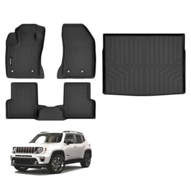 Imagem de AltraVos Tapetes de chão e porta-malas para Jeep Renegade 2015-2025 2026, forro para todos os climas, forro de carga para acessórios Renegade