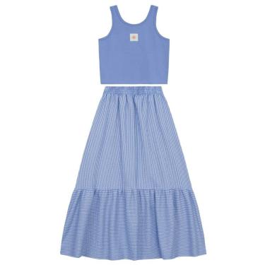 Imagem de Conjunto infantil menina com saia fio tinto Brandili