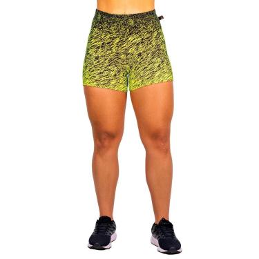 Imagem de Short em Poliamida Wolfox Estampado Degrade Cintura Alta Tecido Jacquard Pronta Entrega-Feminino