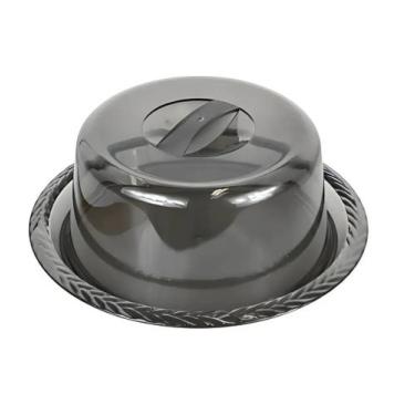 Imagem de Porta Queijo Queijeira em Acrílico Fume Detalhe Trança 20cm - Wari