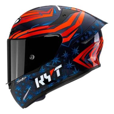 Imagem de Capacete KYT TT Course Fernandez 2022 Azul e Vermelho-Masculino