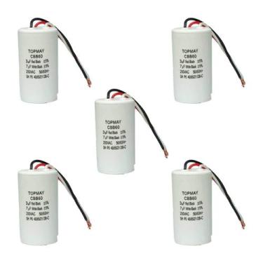 Imagem de 5X Capacitor Partida 3 Fios 3Uf + 7Uf - 250V - Chipsce