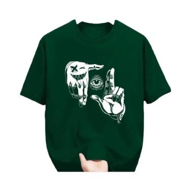 Imagem de Camiseta Masculina plus Size De Verão Em Algodão Casual Com Gola Redon