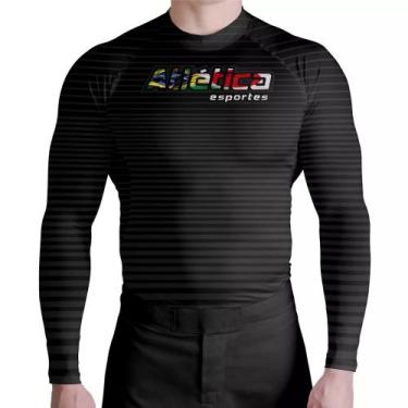 Imagem de Camisa Rash Guard Listrada ATL, Preto, P