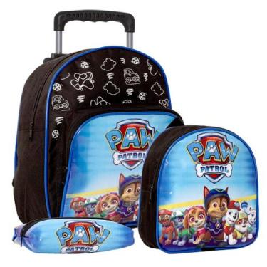 Imagem de Mochila Masculina Rodinha Pre Escola Patrulha Canina 3 Peças - TOYS 2U
