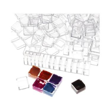 Imagem de Paleta De Potes Pequenos 50 100 200 Peças 0,5ml Potes De Tinta Plástic