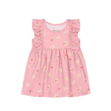 Imagem de Vestido bebê menina de coelhinhos Brandili Baby, G, Rosa