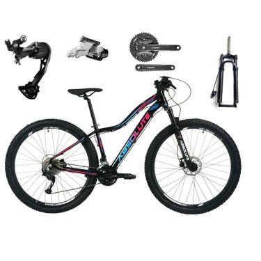 Imagem de Bicicleta Aro 29 Absolute Hera Feminina Alumínio Câmbios Shimano Alívio e Altus 27v Freios Hidráulicos Garfo Com Trava no Guidão - Preto