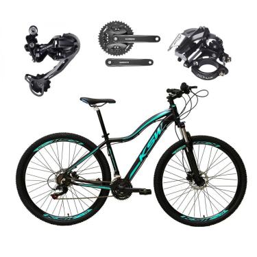 Imagem de Bicicleta Aro 29 Ksw Mwza Feminina Alumínio Câmbio Traseiro Shimano Deore e Altus 27v Freio Hidráulico Garfo Com Trava - Preto/Azul