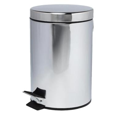 Imagem de Lixeira INOX 3 Litros C/Pedal Cesto Removível Higiênico Cor Aço Inox BANHEIRO E COZINHA NÃO ENFERRUJA QUALIDADE PREMIUM 26 CM