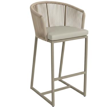 Imagem de Banqueta Noronha Em Alumínio E Corda Náutica Trama Original Rami