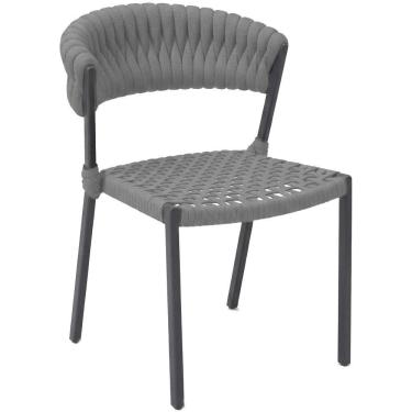 Imagem de Cadeira Laguna Corda Náutica Em Alumínio área Trama Prata