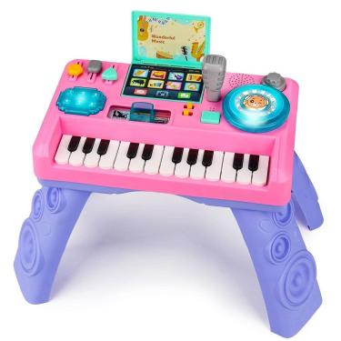 Imagem de Mesa DJ para Bebês Basytodio Brinquedo Musical com Piano e Luzes para Crianças Pequenas