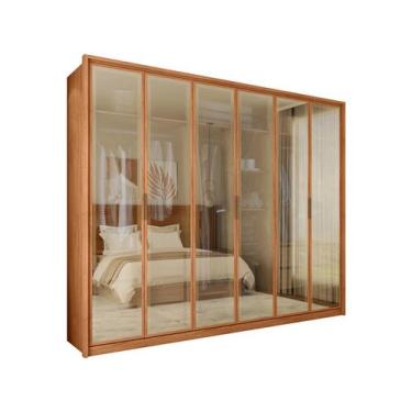 Imagem de Guarda Roupa Casal 6 Portas e 4 Gavetas c/ Vidro Reflecta Reflex Freij