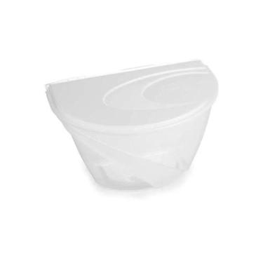 Imagem de Saleiro Porta Sal Temperos Mesa com Tampa 1Kg Plástico Branco Bancada 