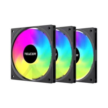 Imagem de Ventilador ARGB Slim De 120mm TEUCER UT-12015 Com Rolamento FDB, Ilumi
