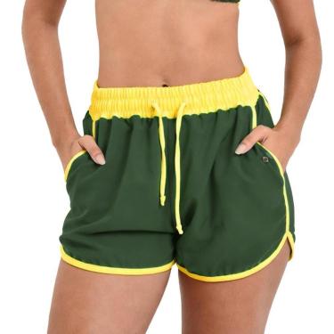 Imagem de Short Feminino Brasil Moda Praia Esportivo Com Bolsos-Feminino