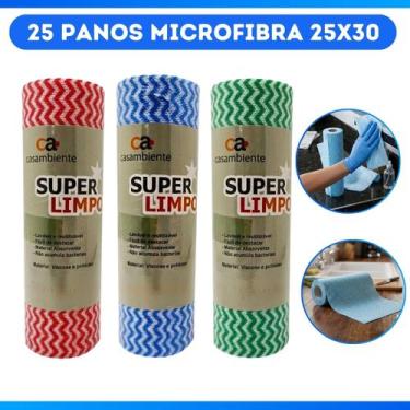 Imagem de Kit 3 Rolos Pano De Microfibra 25X30 - Casa Ambiente