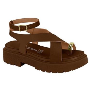Imagem de Sandalia Tratorada Vizzano Flatform Dedo Ring Toe Lançamento, 36, Marr