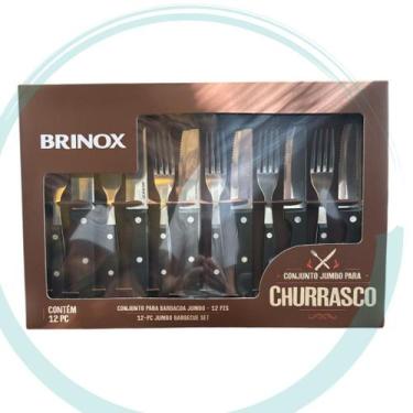 Imagem de Brinox Conjunto Talheres Para Churrasco Jumbo 12 peças Jogo Inox