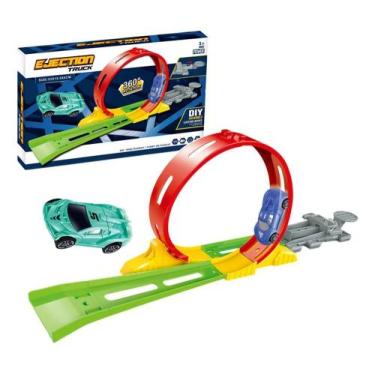 Imagem de Pista de Carrinho com Lançador Infantil 360º Brinquedo de Montar Educa