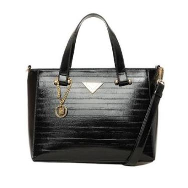 Imagem de Bolsa Feminina Rafitthy Tote Média Verniz Preto-Feminino