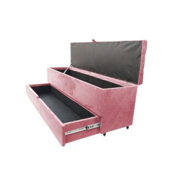 Imagem de Recamier puff baú sapateira e gaveta 1,58 cm para cama queen size - ro