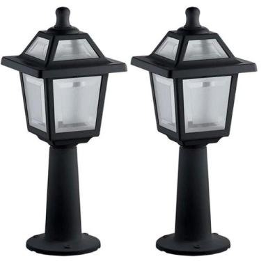 Imagem de Kit 2 Luminárias de Chão Preta Ravena Dital Balizador Jardim Muro Exte