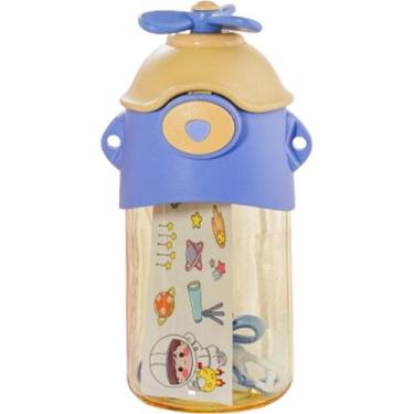 Imagem de Copo Infantil Hélice Garrafa com Tampa e Canudo 700ml - Bene Casa, Azu