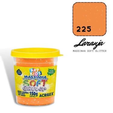 Imagem de Massinha de Modelar Acrilex Soft Glitter 150g Laranja