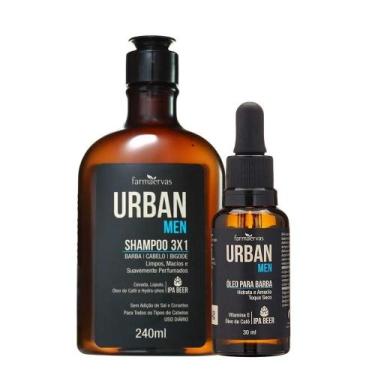 Imagem de Kit Shampoo 3 Em 1 E óleo Para Barba Hidratante Masculino Cabelo Ipa B