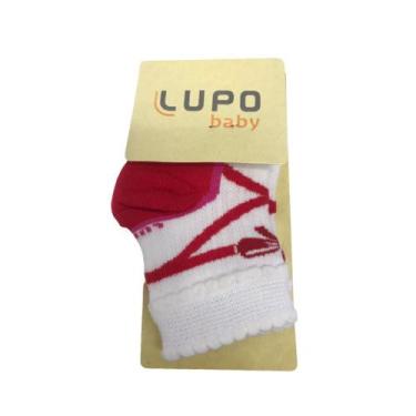 Imagem de Meia lupo baby cano médio ref:2000 menina, Branco, Vermelho, Pink, 16/