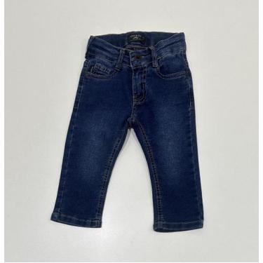 Imagem de Calça Jeans Infantil King&Joe Azul Escuro Lavagem Moderna Bolsos Confo