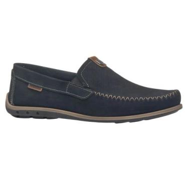Imagem de Mocassim Pegada Washed Couro Cravo Masculino, 37, Marinho