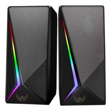 Imagem de Caixa Caixinha de Som Bluetooth RGB AL-3868 com Potência e Design - So