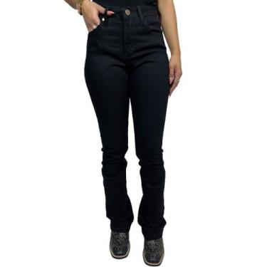 Imagem de Calca Jeans Preta Feminina Wrangler Flare Cintura Alta, Preto, 36
