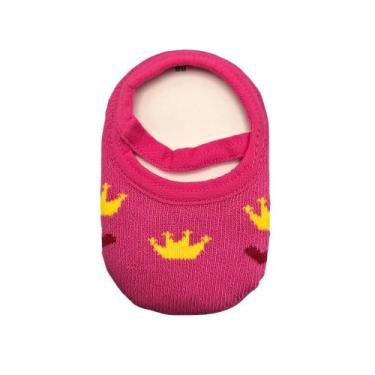 Imagem de Meia Sapatilha Antiderrapante Infantil Baby Meninas Cor:RosaTamanho:17