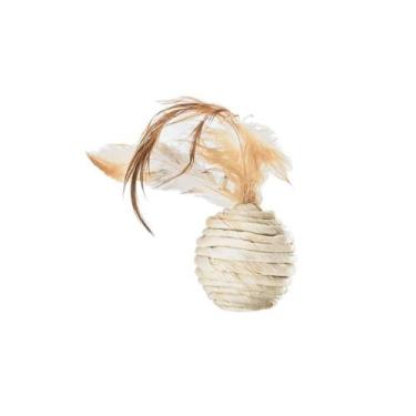 Imagem de Brinquedo de Fibra Natural para Gatos - Bolinha com Peninhas Mimo - PP